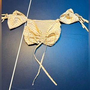 Summer Adjustable Crop Top Plaid XS